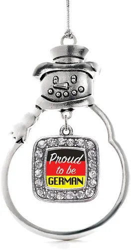 Miniatura 80 de Inspired Silver - Adorno de rodillo de reina - Adorno cuadrado de plata con muñeco de nieve con joyas de circonita cúbica