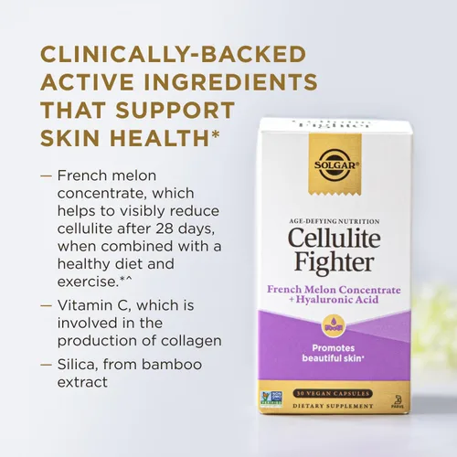 Miniatura 6 de Solgar Cellulite Fighter - Suplemento vitamínico y mineral para la piel, apoya la piel suave con concentrado de melón francés, ácido hialurónico