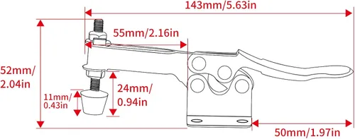 Miniatura 3 de 10 unidades de abrazaderas de palanca de sujeción para carpintería, abrazaderas 201B, herramienta de mano, abrazadera de palanca con capacidad