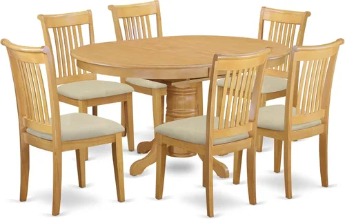 Miniatura 8 de East West Furniture AVPO5-OAK-C - Juego de mesa de cocina de 5 piezas para 4 personas, incluye una mesa de comedor ovalada con hoja de mariposa y 4