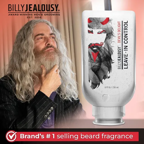 Miniatura 4 de Billy Jealousy Acondicionador de barba sin enjuague para hombres con jugo de hoja de aloe y aceite de semilla de jojoba, suaviza el cabello