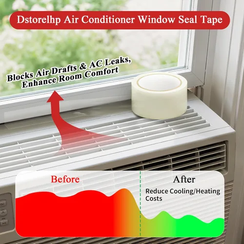 Miniatura 3 de Dstorelhp Cinta Transparente de Sellado Meteorológico para Ventanas, 2 Pulgadas x 65.6 Pies Cinta Transparente de Burletes para Ventanas que Detiene