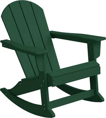 Miniatura 28 de WestinTrends Silla mecedora Malibu de poliéster para exterior/patio Adirondack, Negra