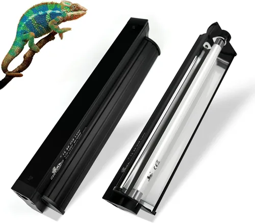 T5 - Kit combinado de iluminación UVB para reptiles, lámpara de 8 W con bombillas Desert 5.0 T5 UVB, lámpara de calor para campana de terrario para
