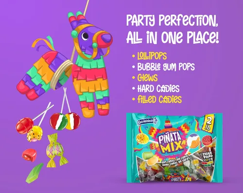 Miniatura 3 de Colombina Mezcla de piñata de 2 libras – Paquete variado de dulces surtidos – Rellenos de piñata de Halloween y bolsas de fiesta con caramelos