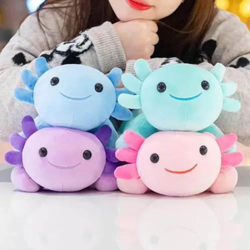 Miniatura 9 de Axolotl - Juguete de peluche, suave y lindo ajolote de 10.8 pulgadas, almohada de felpa de algodón de peluche Kawaii Salamandra Animal para niños