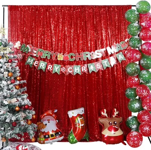 Miniatura 36 de Poise3EHome Cortina de Fondo de Lentejuelas Azul Bebé, Cortina de Fondo de Fotografía de Lentejuelas de 8 pies x 10 pies para Decoración de Fiestas