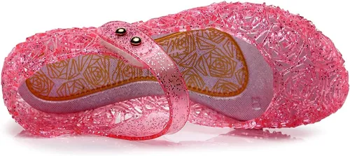 Miniatura 4 de Dongni Disfraces de princesa, zapatos planos de gelatina, sandalias de disfraces para fiestas de cumpleaños para niñas pequeñas, inspiradas