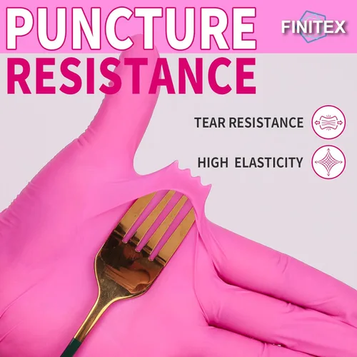 Miniatura 5 de FINITEX Nitrile Disposable Latex-Free Gloves - 3.5mil 100/1000PCS Powder-Free Latex Free Cleaning Medical Exam Food Gloves rosa rojo (pequeño 100)
