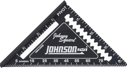 Miniatura 10 de Johnson Level & Tool 1904-0700V 7-1/4 pulgadas Johnny Square® MACH-1™ Smart Mark™ Rafter Square con vial nivel, negro