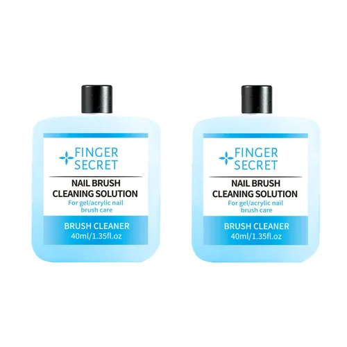 Solución de limpieza de cepillos de uñas – 1.4 fl oz de acrílico para arte de uñas líquido limpiador para manicura, cepillo de uñas de limpieza