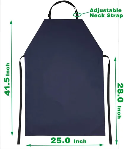 VWELL Delantal de vinilo de goma impermeable de 41.5 pulgadas, delantal de trabajo resistente, duradero con delantal ajustable para lavavajillas,