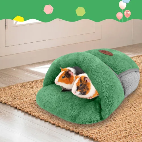 Miniatura 6 de YUEPET Cama de conejillo de indias, cueva de abrazo, forro polar cálido, ropa de cama acogedora para la casa, cojín para dormir, jaula nido