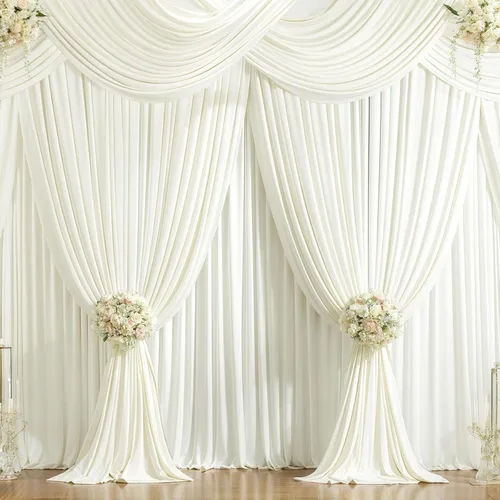 Miniatura 11 de Paneles de cortinas de fondo negras de 10 pies x 10 pies para fiestas, fiestas de cumpleaños, sin arrugas, cortinas de telón de fondo de tela