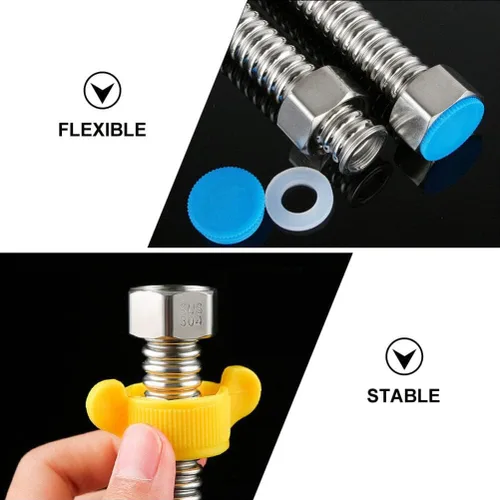 Miniatura 8 de DOITOOL Manguera de calentador de agua corrugado de acero inoxidable de 1/2 pulgada, línea de suministro de agua flexible, resistente a la corrosión