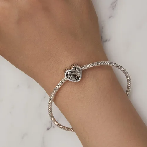 Miniatura 3 de NINGAN Dijes con dije de trébol de corazón con texto en inglés "I Love My Family" para mujer, regalo para mamá, familia, hermana, amigas