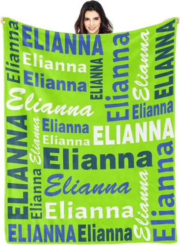 Miniatura 30 de Manta personalizada con nombre, manta personalizada con nombre, manta personalizada para adultos, niños y bebés, manta personalizada con monograma