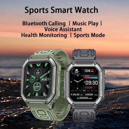 Miniatura 2 de Tuanzi KR06 Reloj inteligente deportivo negro 1.8 pulgadas Bluetooth Call Music Play Asistente de voz Monitor de salud Multi modos deportivos