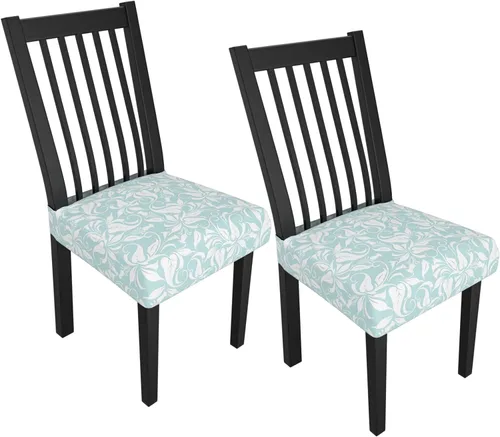 Miniatura 150 de Juego de 4 fundas elásticas para sillas de comedor, fundas para sillas de comedor con estampado floral, fundas para asientos de sillas con estampado