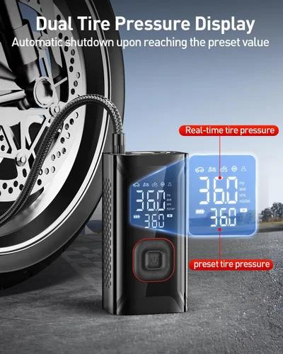 Miniatura 6 de Inflador de Neumáticos Compresor de Aire Portátil, Mini Bomba de Aire para Neumáticos de Coche, Bomba de Neumáticos de Bicicleta Eléctrica