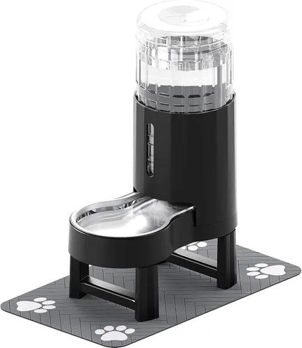 Miniatura 19 de CZPET Dispensador automático de agua de 7L para perros y gatos con cuenco de acero inoxidable, dispensador de agua por gravedad, 100% libre de BPA