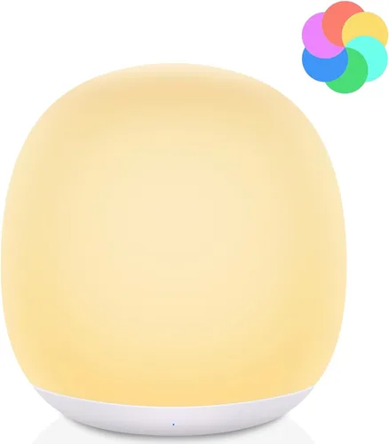 Tyute Luz nocturna para bebé, lámpara de noche de guardería con 8 colores RGB cambiantes, luz nocturna táctil de silicona suave sin BPA para