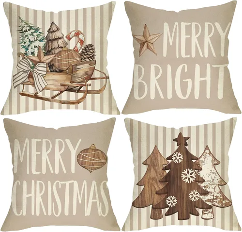 Miniatura 8 de Juego de 4 fundas de almohada decorativas de esqueleto gótico de Navidad de 18 x 18 pulgadas, diseño de calavera de Navidad, decoración del hogar al