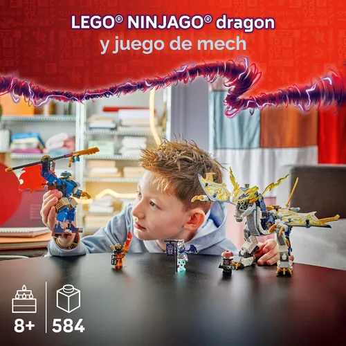 Miniatura 2 de LEGO NINJAGO Rogue's Mech Dragon Rider Juguete de construcción – Juego de Dragones Rising y 4 minifiguras de juguete Ninja para niños y niñas, a