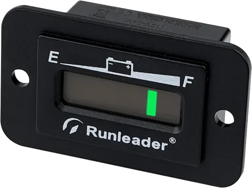 Runleader RL-BI027 Monitor de nivel de batería de plomo ácido DC 12V 24V | with Low Battery Alarm,Universal 10-Bar LED Display for Golf Cart,