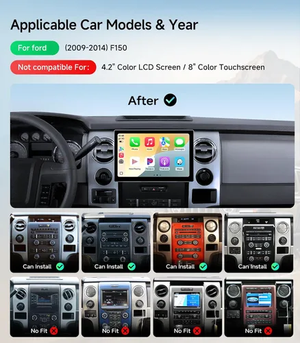 Miniatura 2 de 11.5 '' coche Radios estéreo actualización para Ford F150 2009 2010 2011 2012 con Carplay inalámbrico/Android auto/pantalla táctil/navegación GPS/HD