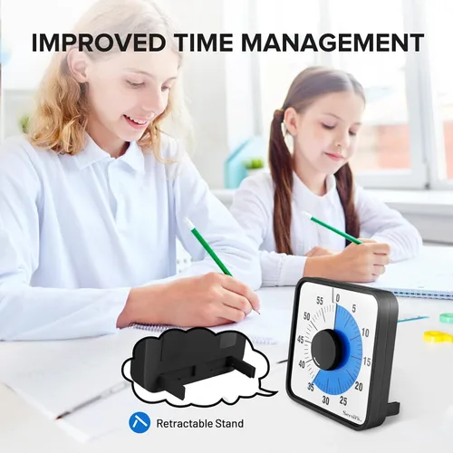 Miniatura 5 de Secura Home - Temporizador visual de 7.5 pulgadas, temporizador de cuenta atrás de 60 minutos extragrande para niños, herramienta mecánica de Azul