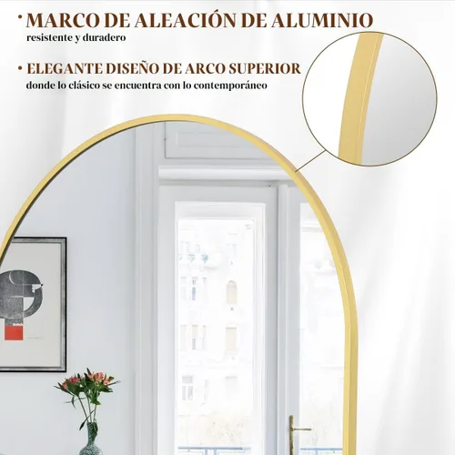 Miniatura 3 de Koonmi - Espejo arqueado de longitud completa de 30 x 71 pulgadas, espejo grande de pie con marco de aleación de aluminio, espejo de cuerpo completo