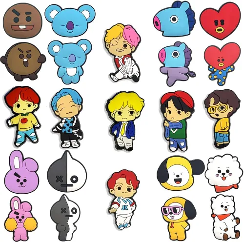 SMCLOMRS Dibujos animados para zapatos, 23 unidades, no se repiten, lindo decoración de zapatos, regalo para niños y niñas