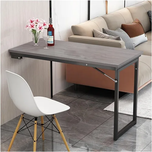 Mesa plegable montada en la pared, mesa de cocina flotante para pared, pies de soporte retráctiles, partición convertible, adecuada para sala de