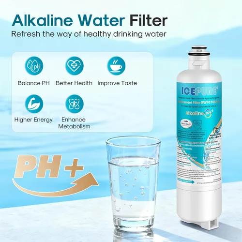 Miniatura 4 de ICEPURE Alkaline BORPLFTR50 - Filtro de agua para refrigerador de reemplazo para Bosch Ultra Clarity Pro 11032531, 12033030, BORPLFTR55, 12028325