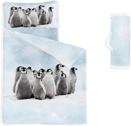 Miniatura 16 de Tapete para siesta – Saco de dormir de animales con almohada extraíble – Juego de ropa de cama para guardería y fiestas de pijamas, preescolar