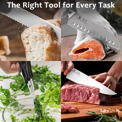 Miniatura 7 de imarku Juego de cuchillos de cocina de alta calidad, juego de cuchillos de chef japoneses afilados para cocina con afilador integrado, apto