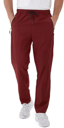 Rapoo Pantalones ligeros para hombre con bolsillos con cremallera, secado rápido, pantalones deportivos de viaje para entrenamiento