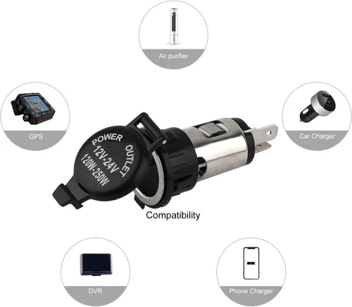 Miniatura 6 de Enchufe para encendedor de cigarrillos, encendedor de cigarrillos de automóvil de 12 V CC, toma de corriente hembra de 12 voltios de repuesto