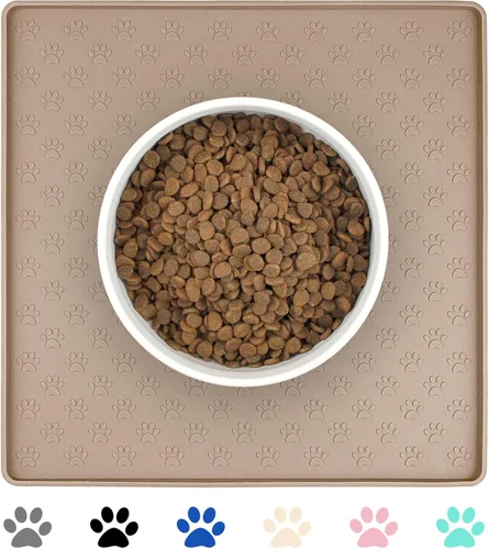Miniatura 37 de Ptlom - Tapete para mascotas para perros y gatos, impermeable de silicona para cuencos de alimentación de mascotas para comida y agua, para perros