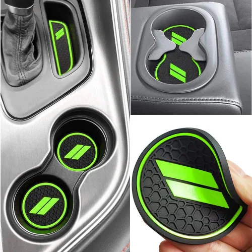 Miniatura 18 de Auprite Alfombrillas antipolvo para accesorios Dodge Challenger 2015 2016 2017 2018 2019 2020 2021 2022 2023, se adapta a la medida forros de Rojo