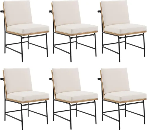 Miniatura 10 de HEAH-YO Juego de 2 sillas de comedor modernas, tapizadas de piel sintética con respaldo, sillas de comedor sin brazos para cocina, color negro