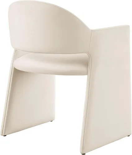 Miniatura 7 de Modway Talia Performance - Sillón de comedor de terciopelo en alabastro, moderna silla de comedor curvada con respaldo abierto, silla de barril