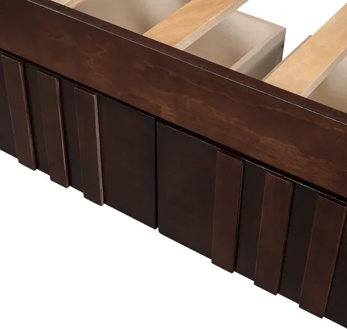 Miniatura 4 de Harper & Bright Designs Marco de cama esquinero de tamaño individual con cajones, sofá cama de madera maciza con almacenamiento y cabecero,