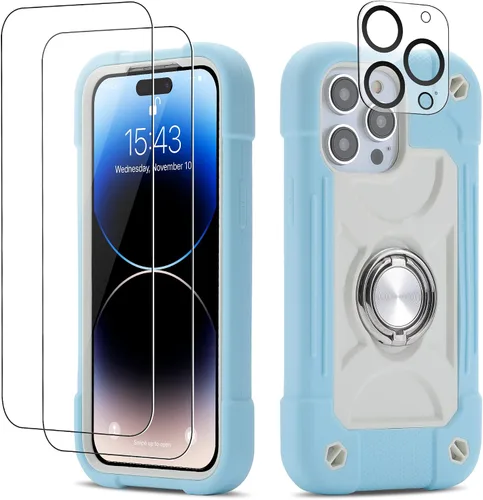 Miniatura 74 de Funda para iPhone Se3/iPhone Se2, iPhone 6/6S, iPhone 7/iPhone 8 de 4.7 pulgadas con soporte de anillo, con 2 protectores de pantalla resistentes