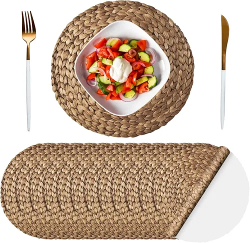 Miniatura 9 de Sinmoe Paquete de 100 manteles individuales desechables de papel a granel de 13 pulgadas, tapete para colocar platos para fiestas, para cenas