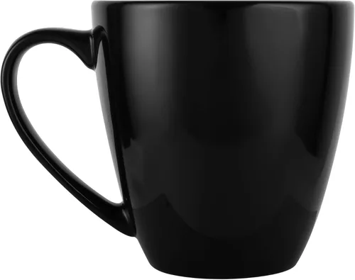 BOSHANB - Taza de café grande de 39 onzas, taza de té de cerámica para oficina y hogar, gran capacidad con asa (negro)