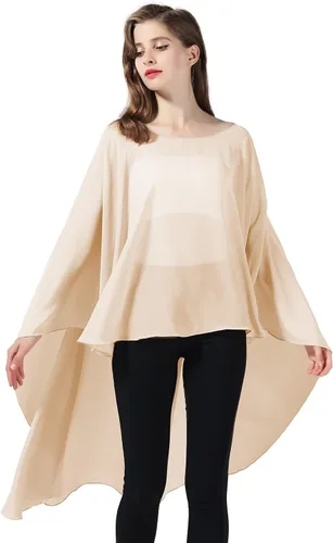Miniatura 2 de BEAUTELICATE Capa de gasa para boda, capa nupcial, poncho superpuesto para mujer, talla grande