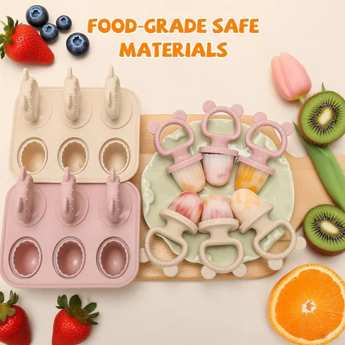 Miniatura 7 de Moldes de silicona para paletas – Máquina de paletas sin BPA con palitos, moldes reutilizables para congelador para helados caseros y golosinas
