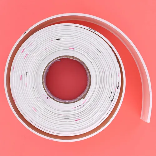 Miniatura 3 de Cinta autoadhesiva para calafatear, tira de sellador de acrílico de PVC para baño, cocina, 1.496 in x 12.5 ft, color blanco